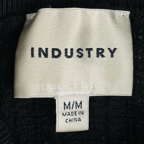 Industry Republic Clothing Ruffle Knit Mock Neck Sweater Women's Med Sheer Black - Picture 8 of 16